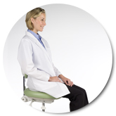 A-dec 400 dental stool ergonomic positioning