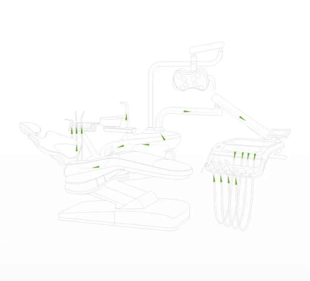 gladent dental unit gd-s800 waterline and suction disinfection inspection
