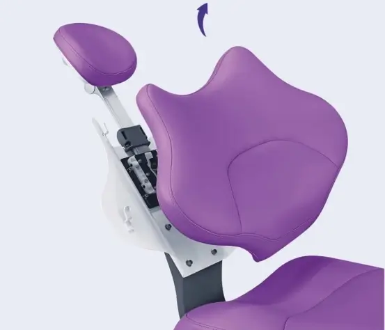 Gladent GD-S300 dental unit butterfly backrest lifted to show the detachable structure