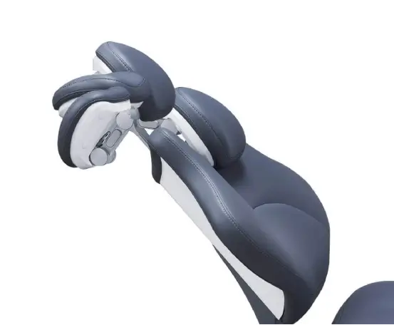 Gladent GD-S800 dental unit multi-joint headrest shown in multiple positions